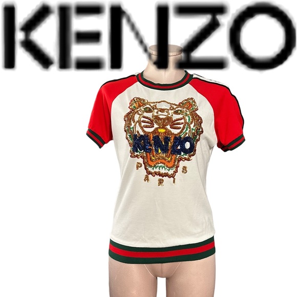 Kenzo Tops - KENZO bling tiger top in size Medium. Absolutely gorgeous.